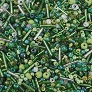 Seed Beads. Grøn variation. 1.5 - 4.5 mm. 1000 stk.
